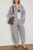 R13 Jackets Lacey Trucker Jacket in Faded Steel Blue Canvas R13 Lacey Trucker Jacket in Faded Steel Blue Canvas