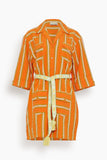 Alemais Casual Dresses Gina Stripe Mini Dress in Tangerine