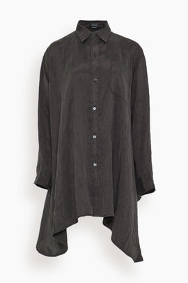 Draped Front Shirt in Black