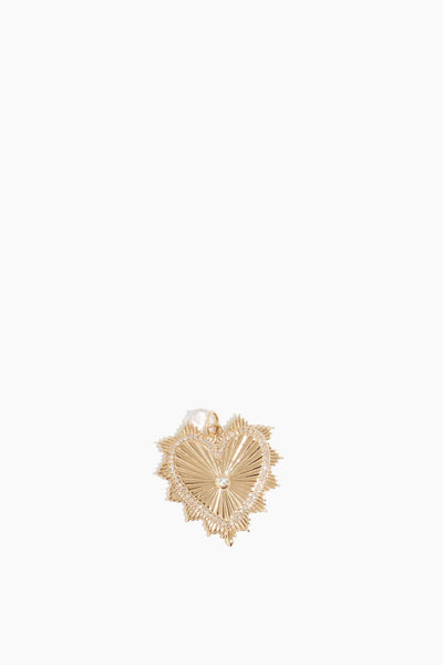 Fluted Spike Heart Pendant in 14k Yellow Gold