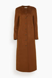 Loulou Studio Coats Long Coat in Wood Long Coat in Wood