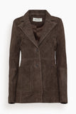 Rohe Suede Cinched Blazer in Dark Chocolate