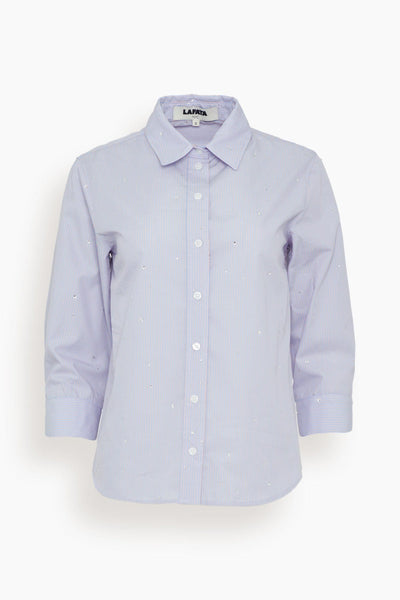 Twilo Crystal Stripe Shirt in Lilac/Salmon