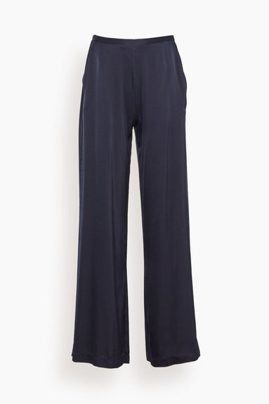 Forte Forte Pants Stretch Heavy Silk Satin High Waist Pant in Notte