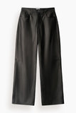 Staud Gus Leather Pant in Black