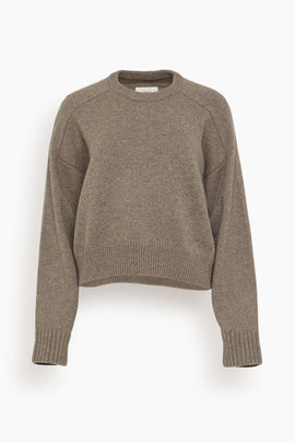 Bruzzi Cropped Sweater in Taupe Melange