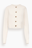 Loulou de Saison Heike Cropped Cardigan in Ivory
