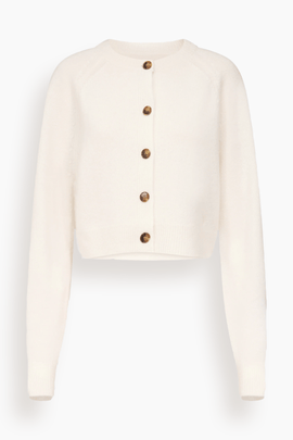 Heike Cropped Cardigan in Ivory