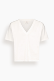 Loulou de Saison Faaa V Neck T-Shirt in White