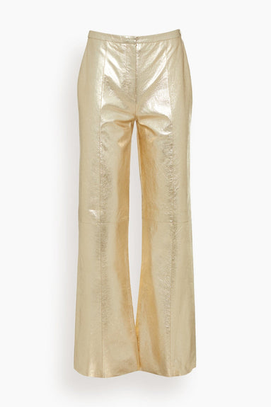 Forte Forte Pants Laminated Leather Palazzo Pants in Stardust