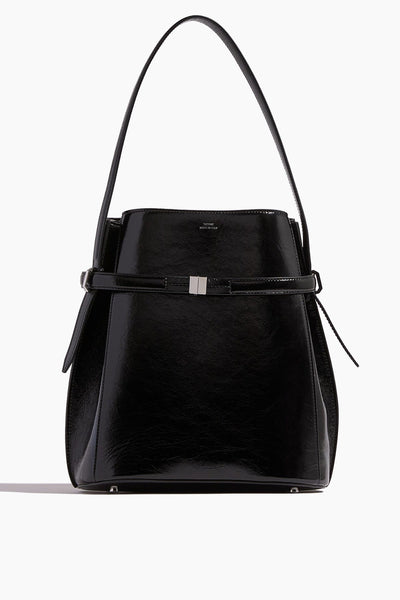 Belted Bucket Bag in Black