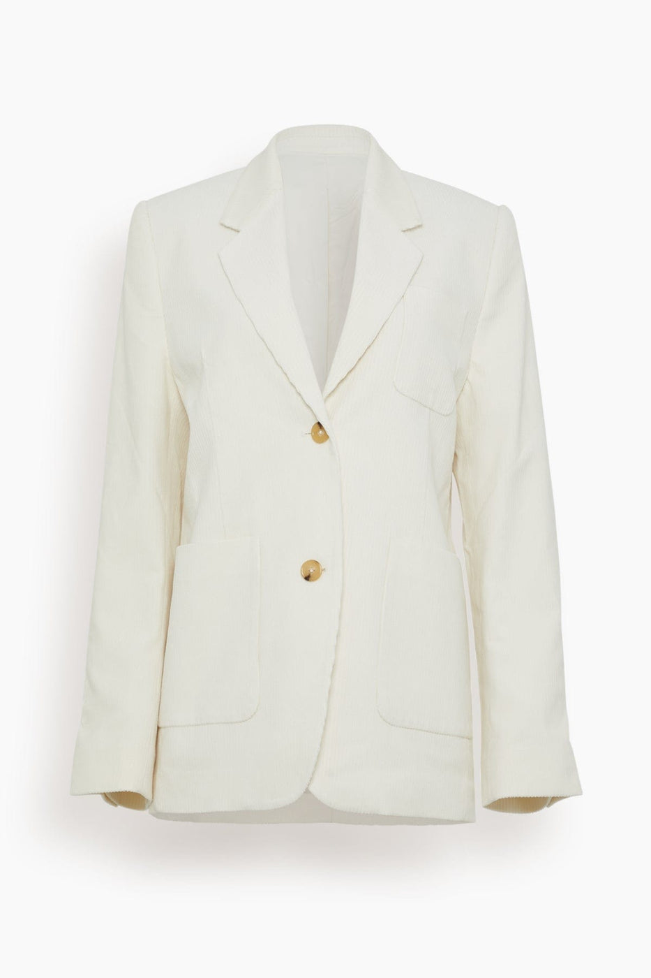 Toteme Jackets Silk Cotton Cord Blazer in Meringue