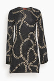 Kitri Casual Dresses Greta Knit Mini Dress in Black Chain