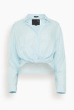 R13 Tops Twisted Front Shirt in Light Blue R13 Twisted Front Shirt in Light Blue