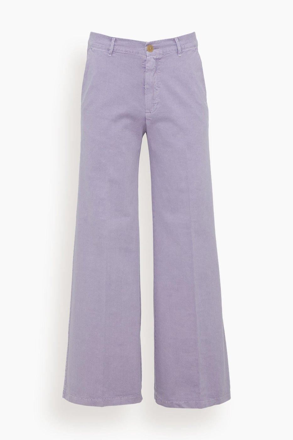 Forte Forte Pants Old Peach Gabardine Wide Leg Pants in Lavender