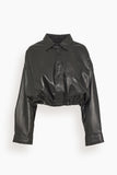 R13 Tops Crossover Bubble Shirt in Black Leather R13 Crossover Bubble Shirt in Black Leather