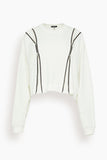 R13 Zippered Crewneck in White
