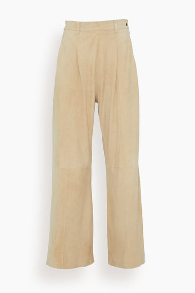 Fluid Suede Relaxed Fit Pant in Sand
