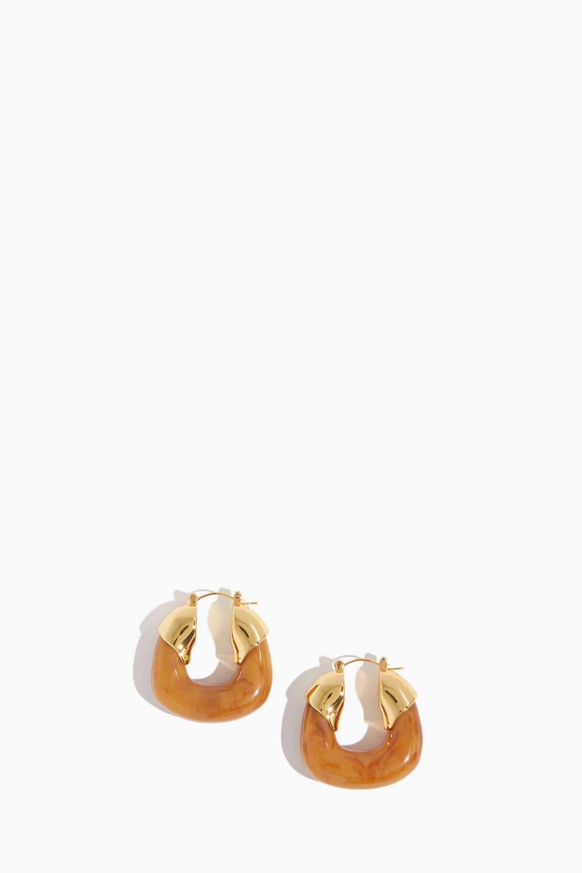 Lizzie Fortunato Earrings Organic Hoops in Tan