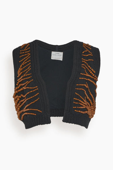 Forte Forte Tops Emotions Embroidery Jacquard Vest in Nero