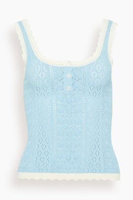 Georgia Knit Tank Top in Blue