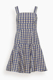 Rosie Assoulin Skater Dress in Navy Check