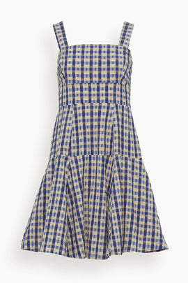 Skater Dress in Navy Check