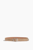Khaite Belts Bambi Skinny Belt with Silver Hardware in Nude