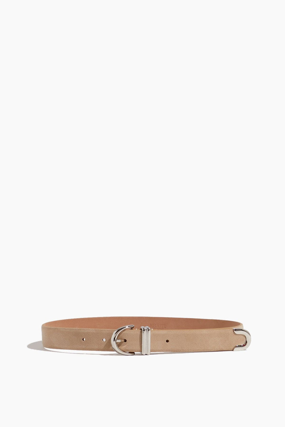 Khaite Belts Bambi Skinny Belt with Silver Hardware in Nude