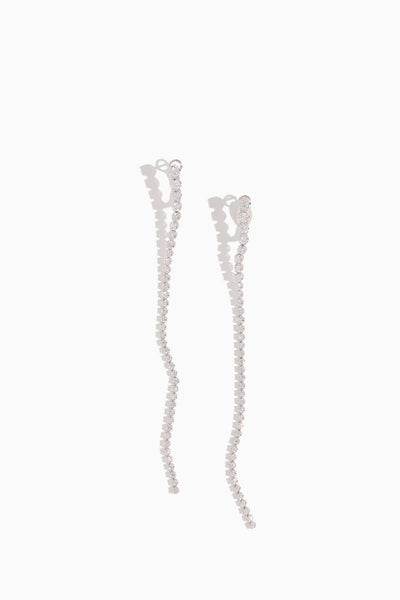 Diamond Shoulder Duster Earrings in 18k White Gold