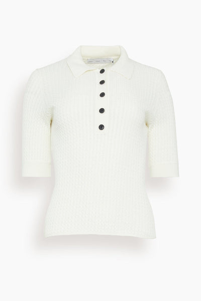 Sera Knit Polo in Off White