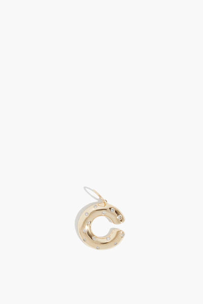 Sprinkle Initial C Pendant in 14k Yellow Gold