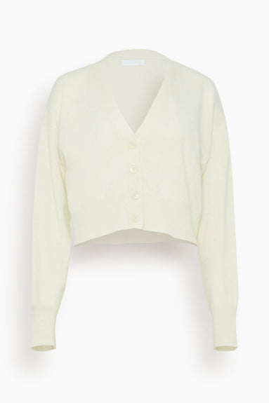 Sablyn Sweaters Adele Cropped V-Neck Cardigan in Gardenia Sablyn Adele Cropped V-Neck Cardigan in Gardenia