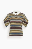 Sacai Horizontal Stripe T-Shirt in Brown/Beige