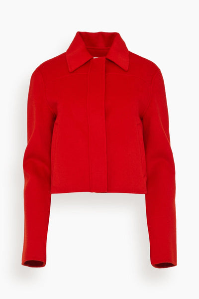 Zhanna Short Boxy Coat in Tomato