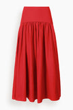 Staud Procida Linen Skirt in Tomato