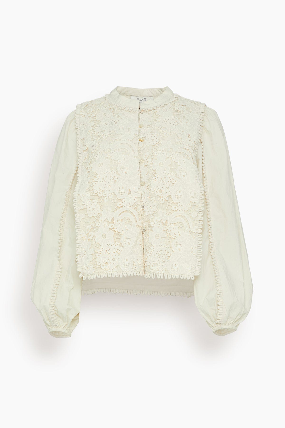 Sea Tops Sabine Embroidery Long Sleeve Top in Cream SEA Sabine Embroidery Long Sleeve Top in Cream