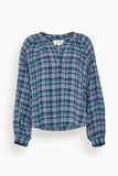 Xirena Dara Top in Forest Blue Plaid