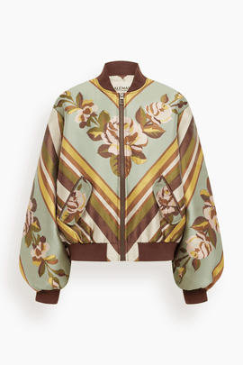 La Rosa Jacquard Bomber Jacket in Multi