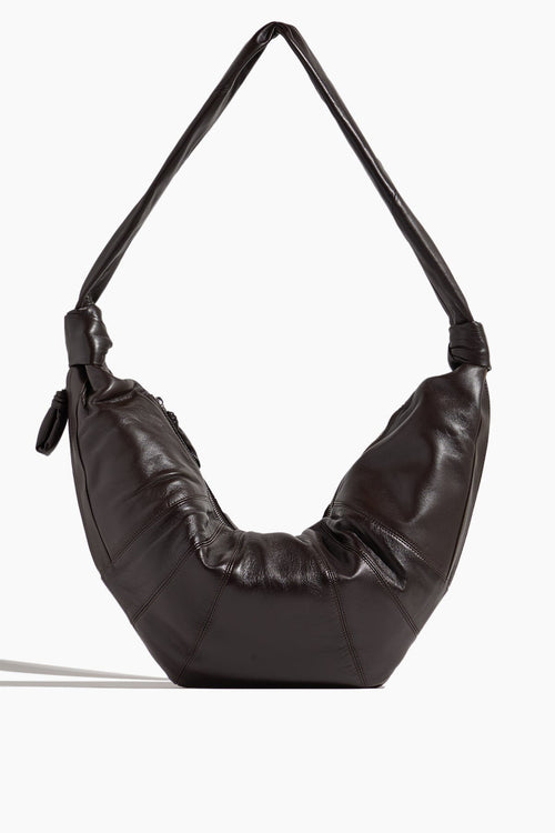 Lemaire Shoulder Bags Large Croissant Bag in Dark Chocolate