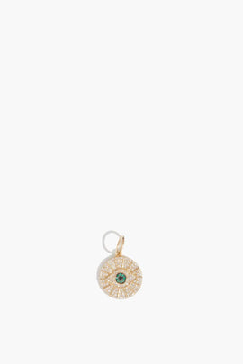 Pave Evil Eye Pendant in 14k Yellow Gold