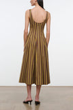 Staud Wells Dress in Cigar Stripe