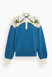 Alemais Lasso Knit Polo in Azure