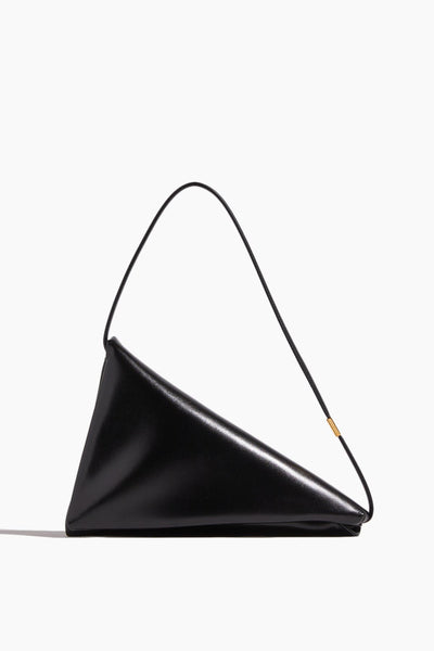 Prisma Triangle Bag in Black Leather
