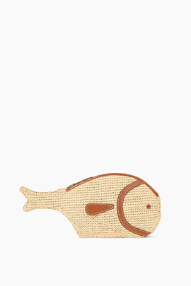 Pesce Raffia Clutch in Natural/Tan