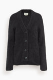 Loulou de Saison Lynn V-Neck Cardigan in Black