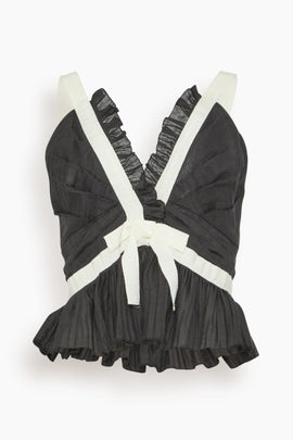 Thalia Ramie Tank Top in Black