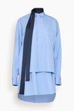 Sacai Poplin Dress in Light Blue Stripe