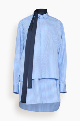 Poplin Dress in Light Blue Stripe