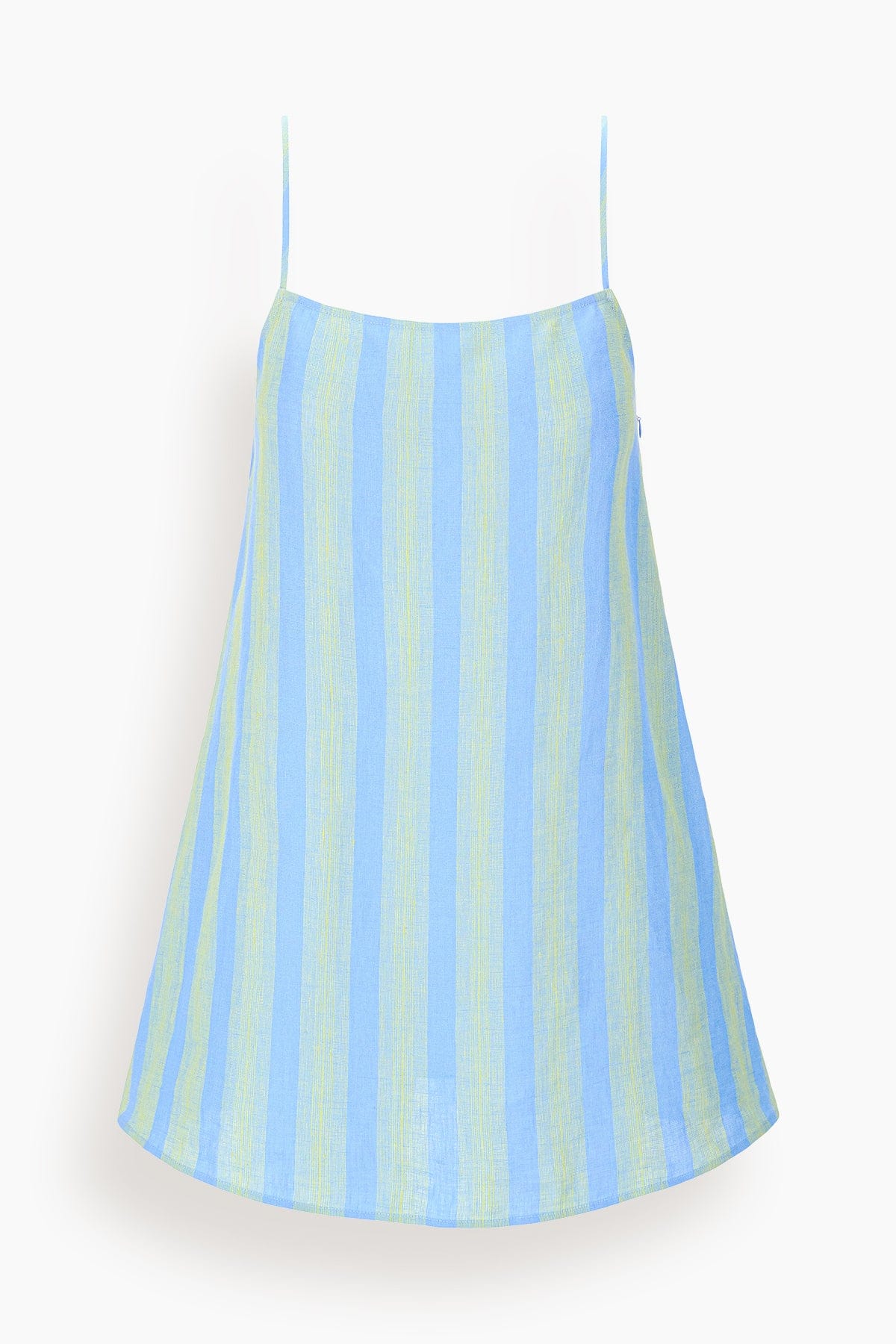Staud Laura Linen Mini Dress in Seaport Stripe Hampden Clothing Staud Laura Linen Mini Dress in Seaport Stripe Hampden Clothing